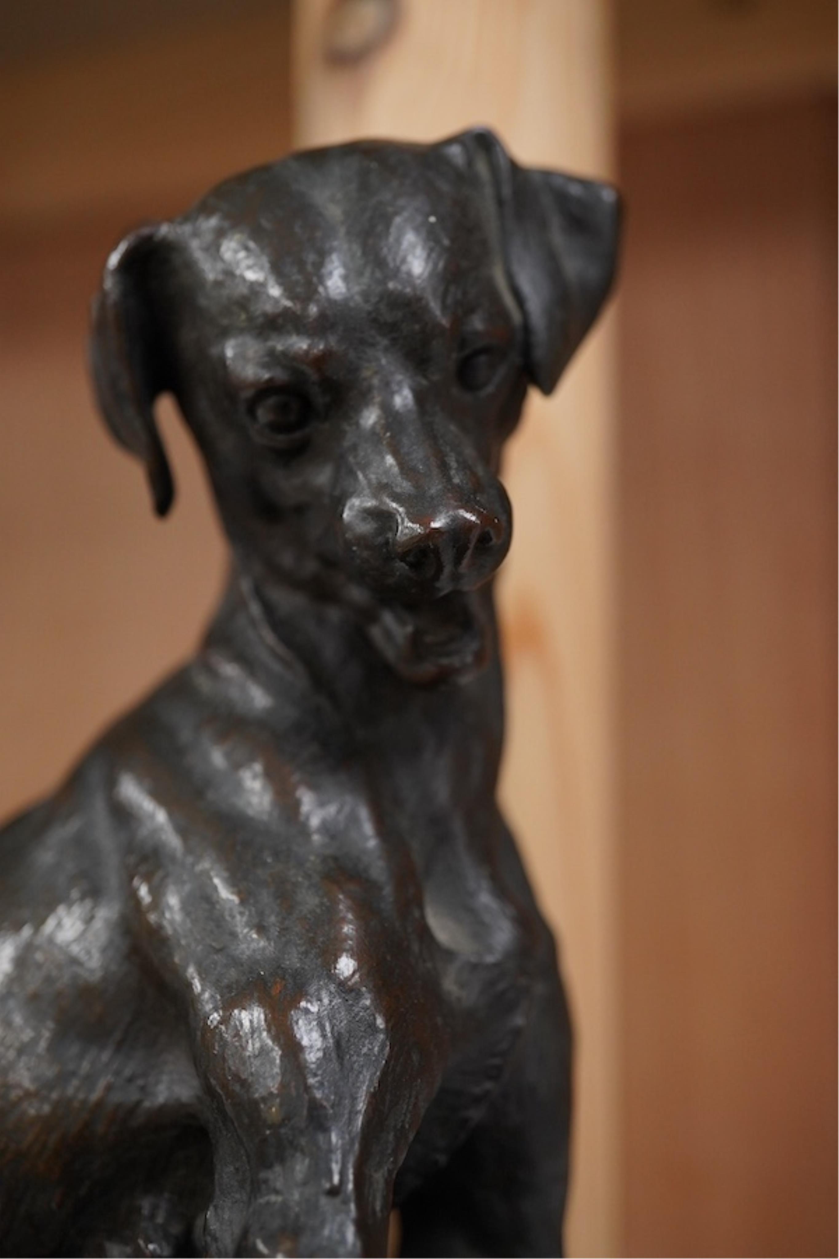 Pierre Louis Rouillard (1820-1881), a bronze group of a dog attacking a cat, signed, 20cm high. Condition - good